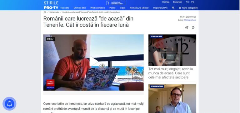 Românii care lucrează “de acasă” din Tenerife. Cât îi costă în fiecare lună