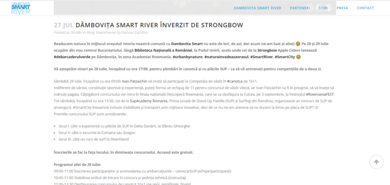 DÂMBOVIȚA SMART RIVER ÎNVERZIT DE STRONGBOW