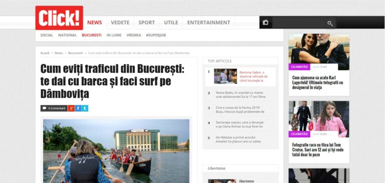 Cum eviţi traficul din Bucureşti: te dai cu barca şi faci surf pe Dâmboviţa