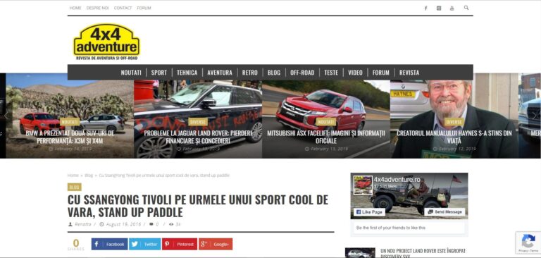 CU SSANGYONG TIVOLI PE URMELE UNUI SPORT COOL DE VARA, STAND UP PADDLE
