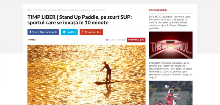 Stand Up Paddle, pe scurt SUP: sportul care se învaţă în 10 minute