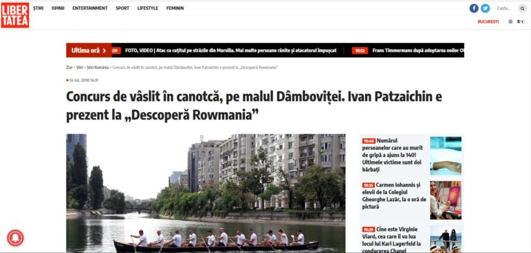 Concurs de vâslit în canotcă, pe malul Dâmboviței. Ivan Patzaichin e prezent la „Descoperă Rowmania”