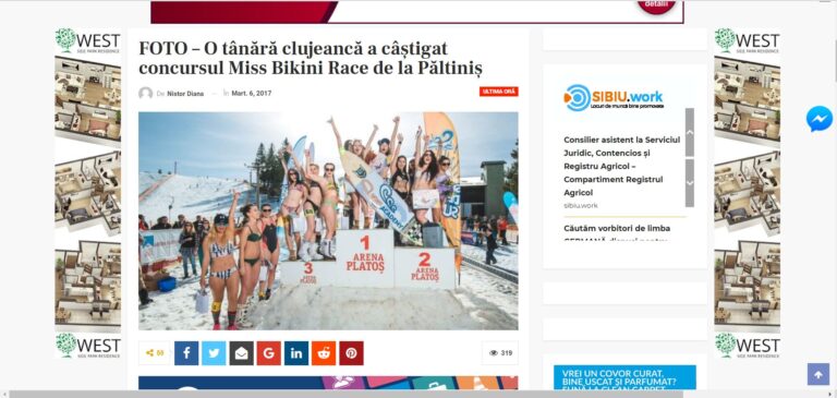 O tânără clujeancă a câștigat concursul Miss Bikini Race de la Păltiniș
